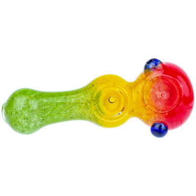 5.5" Rasta Frit Double Bowl Hand Pipe - detail view
