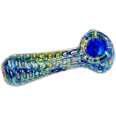 5.5" Cobalt & Fume Bubble Trap Hand Pipe - alternate angle