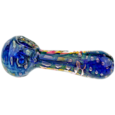 5.5" Cobalt & Fume Bubble Trap Hand Pipe - detail view