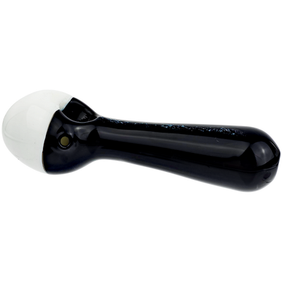 5" Black w/ Dichro & White Dots Accent Hand Pipe - alternate angle