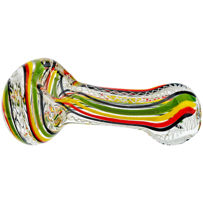 4.5" Super Thick Rasta Line w/ Twisted Cane Hand Pipe - alternate angle