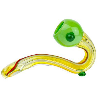 5" Thick Fume & Line Swirl Color Bowl Sherlock Hand Pipe