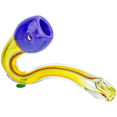 5" Thick Fume & Line Swirl Color Bowl Sherlock Hand Pipe