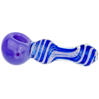 5" Thick Full Color Head Two-Tone Twisted Cane Body Hand Pipe