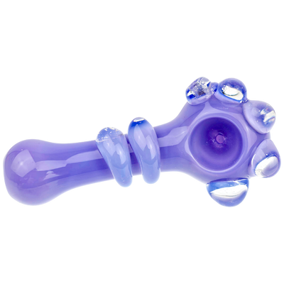 5" Solid Color Hand Pipe with Clear 4-Dot Accent