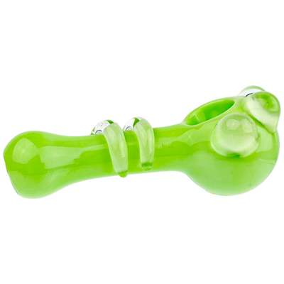 5" Solid Color Hand Pipe with Clear 4-Dot Accent