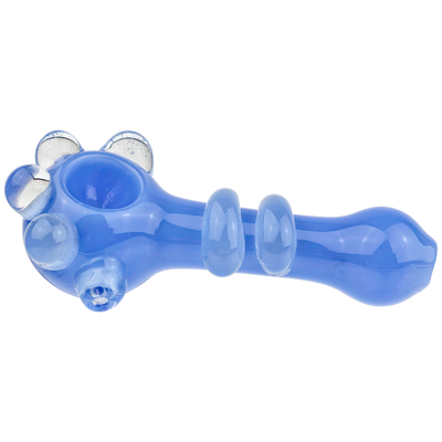 5" Solid Color Hand Pipe with Clear 4-Dot Accent