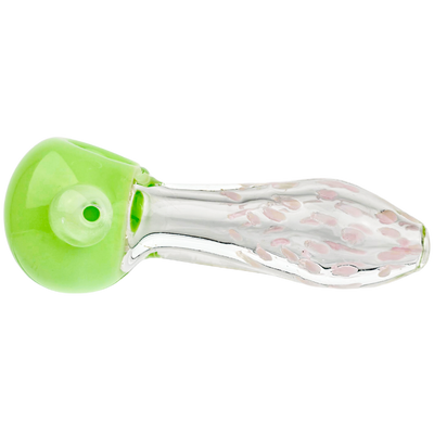 4.5" Opaque Head Clear Body Frit Dot Hand Pipe
