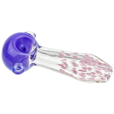 4.5" Opaque Head Clear Body Frit Dot Hand Pipe