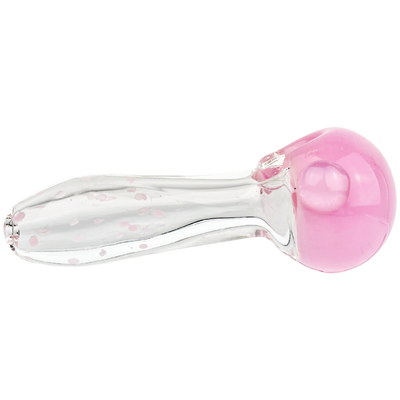 4.5" Opaque Head Clear Body Frit Dot Hand Pipe
