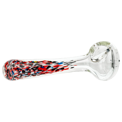 4.5" Clear w/ Multicolor Frit Mouth Hand Pipe