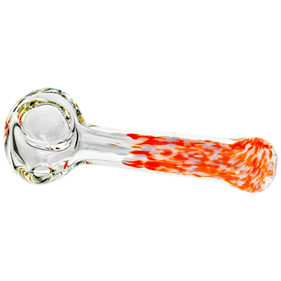 4.5" Clear w/ Multicolor Frit Mouth Hand Pipe