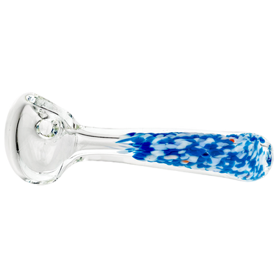 4.5" Clear w/ Multicolor Frit Mouth Hand Pipe