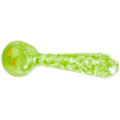 4" Opaque Frit Polka Dot Clear Line Hand Pipe