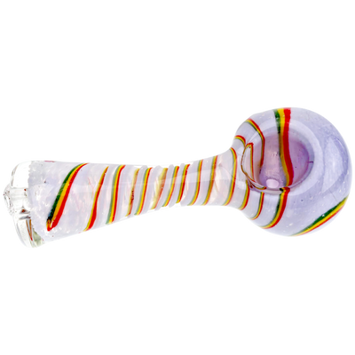 4" Flat Mouth Frit w/ Rasta Swirl Hand Pipe