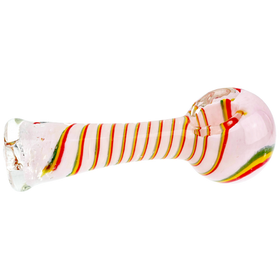 4" Flat Mouth Frit w/ Rasta Swirl Hand Pipe