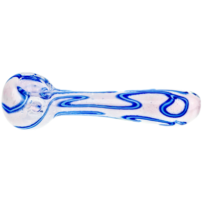 4" Opaque Pastel Frit Two-Tone Squiggle Line Hand Pipe