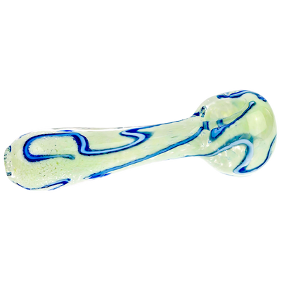 4" Opaque Pastel Frit Two-Tone Squiggle Line Hand Pipe