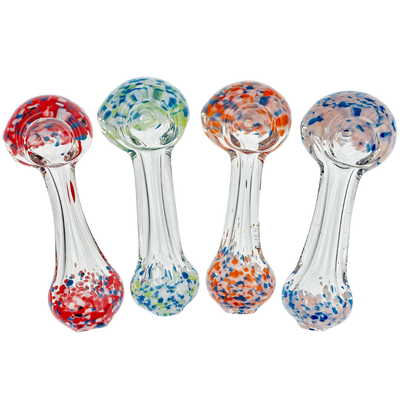 4" Multicolor Frit & Clear Hand Pipe