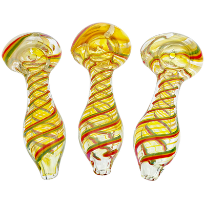 4" Fume Orb Mouth Rasta Swirl Hand Pipe