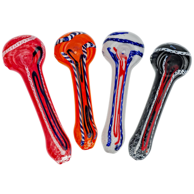 5" Frit Twisted Cane Accent Hand Pipe