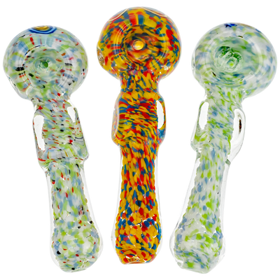 5" Rainbow Frit Square Body Hand Pipe