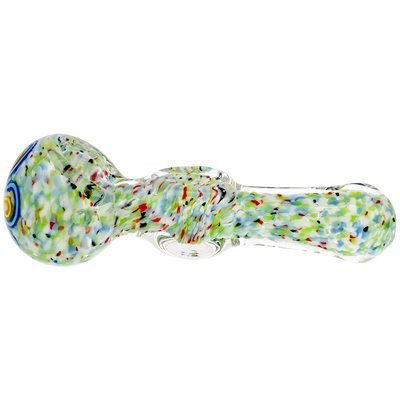 5" Rainbow Frit Square Body Hand Pipe