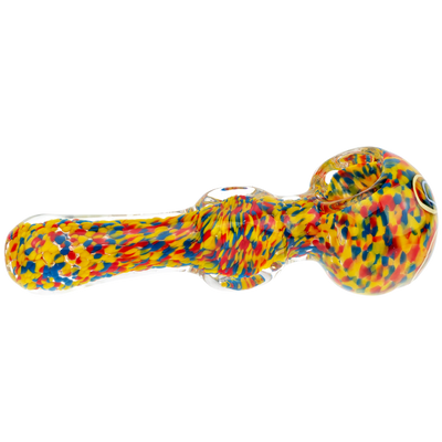 5" Rainbow Frit Square Body Hand Pipe