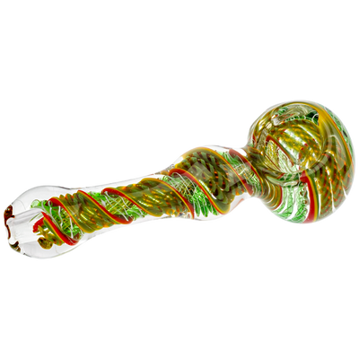 5" Multicolor Twisted Cane Orb Hand Pipe