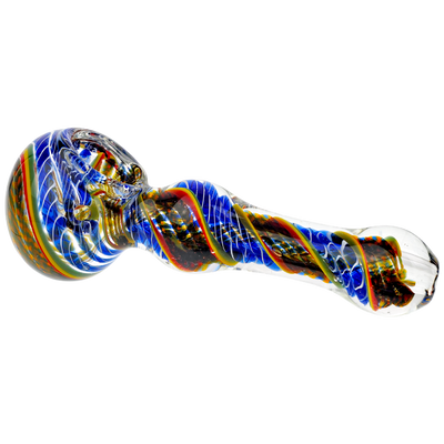 5" Multicolor Twisted Cane Orb Hand Pipe