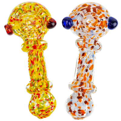 5" Rainbow Frit Maria Color Dot Hand Pipe