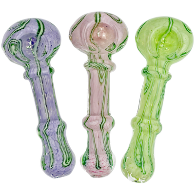 5" Pastel Frit Squiggle Line Hand Pipe