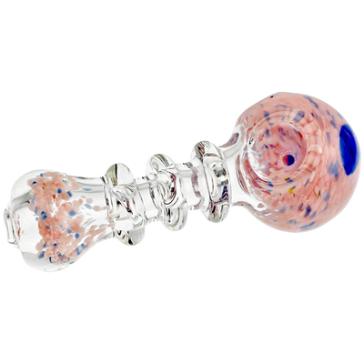 4.5" Frit & Clear Triple Maria Hand Pipe