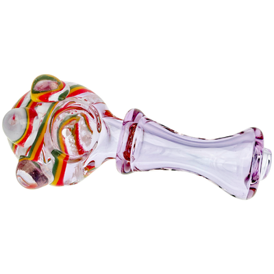 4.5" Purple & Color Cane Hand Pipe