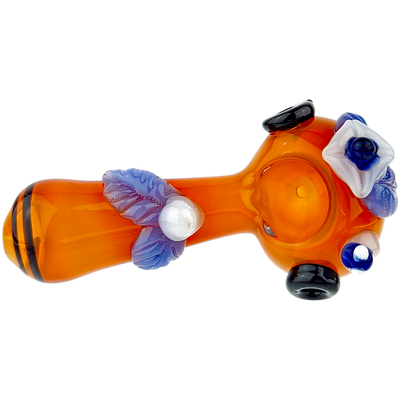 4.5″ FUME FLOWER & BEE GLASS HAND PIPE