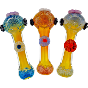 5″ FUME W/ FLOWER GLASS HAND PIPE