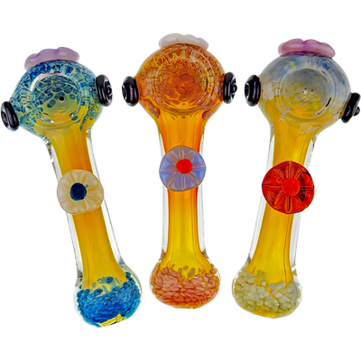 5″ FUME W/ FLOWER GLASS HAND PIPE