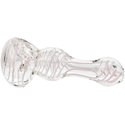 4.5″ Clear w/ Color Swirl Glass Hand Pipe
