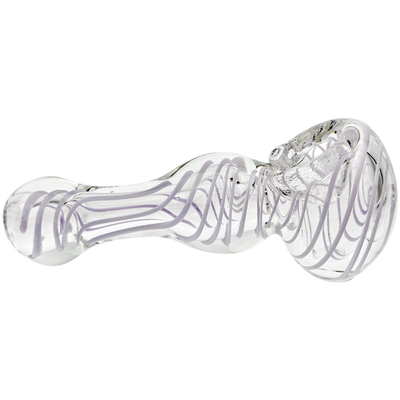 4.5″ Clear w/ Color Swirl Glass Hand Pipe