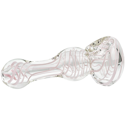 4.5″ Clear w/ Color Swirl Glass Hand Pipe