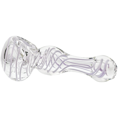 4.5″ Clear w/ Color Swirl Glass Hand Pipe