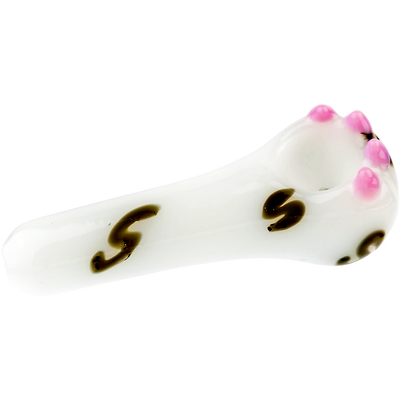 4" Glass Cat Paw Hand Pipe - overview