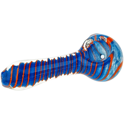 3.5" Color Spiral Glass Hand Pipe - detail view