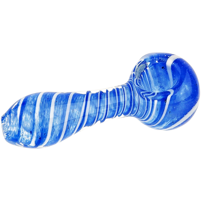 3.5" Color Spiral Glass Hand Pipe - close-up view