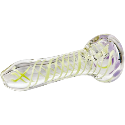 4″ Clear w/ Color Spiral Glass Hand Pipe - view 6