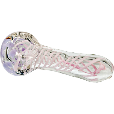 4″ Clear w/ Color Spiral Glass Hand Pipe - additional view