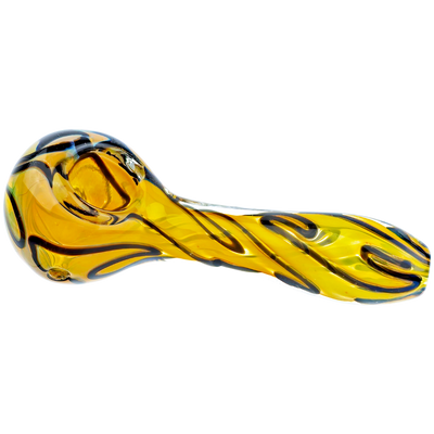 4.5" Fume w/ Color Silly String Line Wrap Hand Pipe - detail view