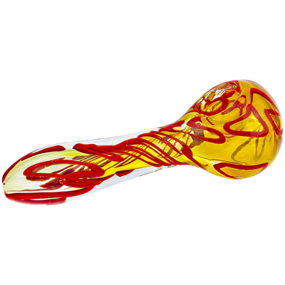 4.5" Fume w/ Color Silly String Line Wrap Hand Pipe - close-up view