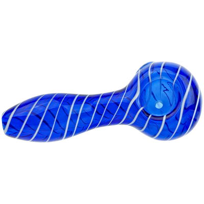 4" Solid Color w/ White Swirl Hand Pipe - detail view