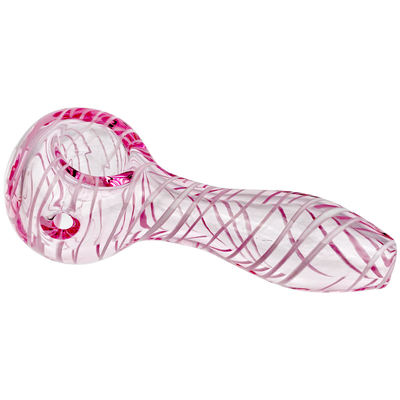 4" Solid Color w/ White Swirl Hand Pipe - alternate angle